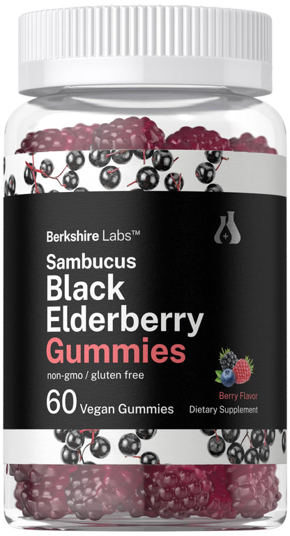 Horbaach Sambucus Black Elderberry Gummies – 60 Count, Vegan, Gluten Free, Vitamin C & Zinc