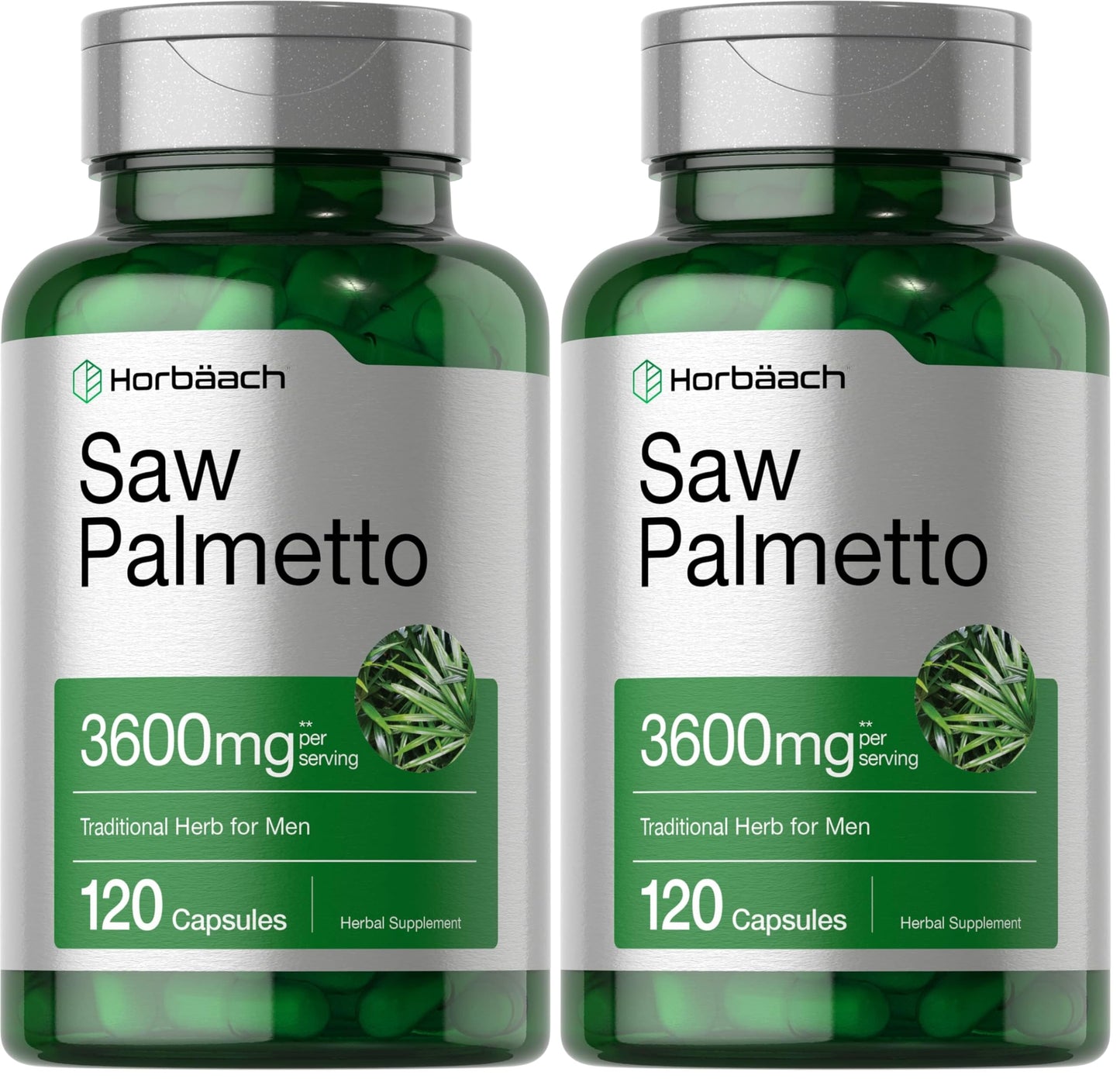 Horbäach Saw Palmetto Extract - 120 Capsules | Non-GMO & Gluten Free | Pack of 2