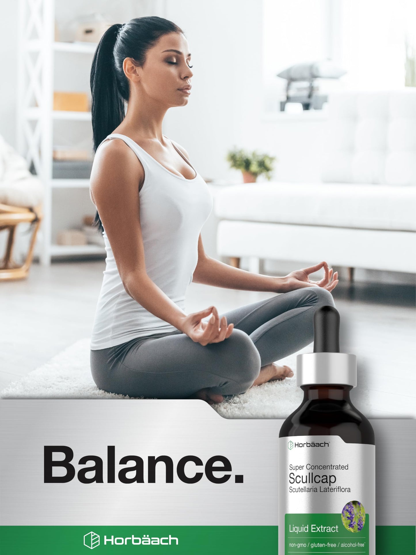 Horbaach Scullcap Herb Tincture - 2 fl oz - Alcohol-Free, Non-GMO & Gluten Free