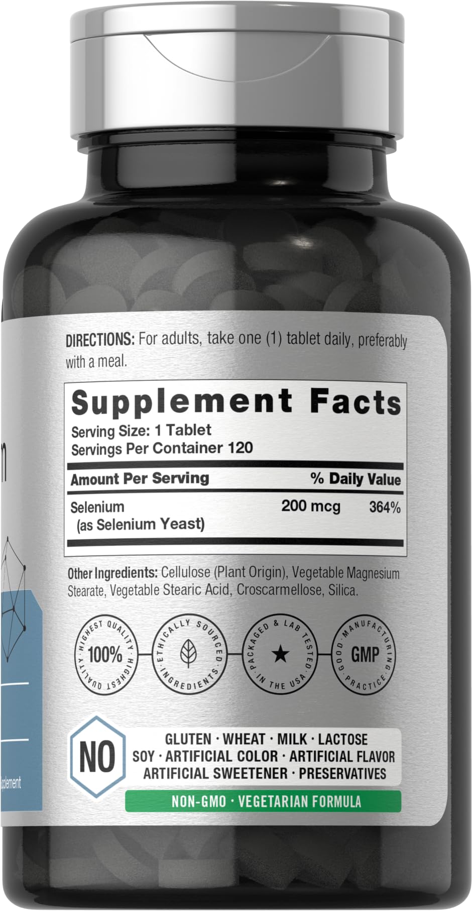 Horbäach Selenium 200 mcg Supplement – 120 Tablets | Non-GMO & Gluten Free