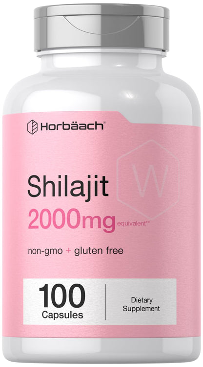 Horbaach Shilajit for Women | 100 Capsules | 2000mg | Non-GMO, Gluten-Free