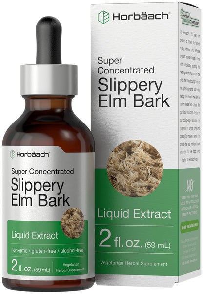 Horbäach Slippery Elm Liquid Drops - 2 Fl Oz, Alcohol-Free, Non-GMO