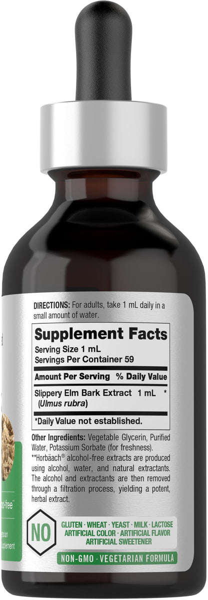Horbäach Slippery Elm Liquid Drops - 2 Fl Oz, Alcohol-Free, Non-GMO