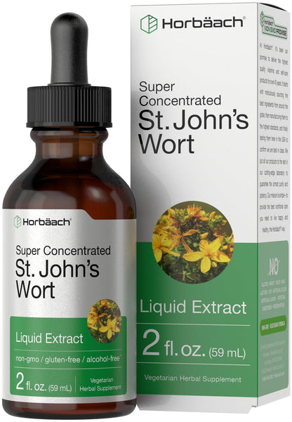 Horbäach St. John's Wort Tincture – 2 fl oz | Alcohol-Free, Vegetarian, Non-GMO, Gluten Free