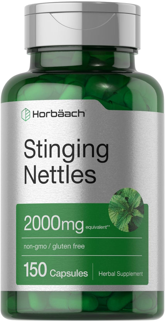 Horbäach Stinging Nettle Capsules 2000mg | 150 Count | Herbal Leaf Extract Supplement | Non-GMO, Gluten Free BritishVita | Premium UK Vitamins & Wellness Supplements