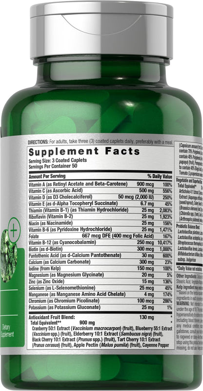 Horbäach Super Greens with Probiotics – 150 Caplets | Non-GMO, Gluten Free