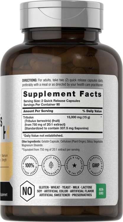 Horbäach Tribulus Terrestris for Men 15000mg | 180 Capsules