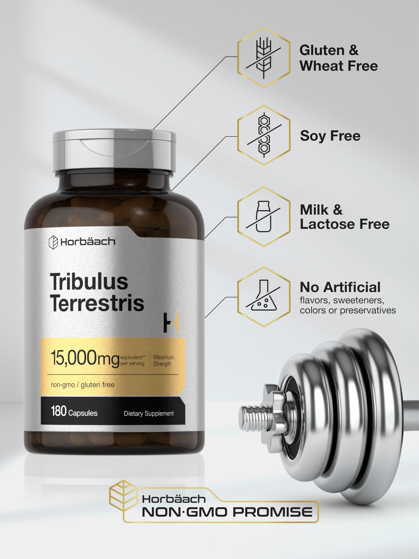 Horbäach Tribulus Terrestris for Men 15000mg | 180 Capsules