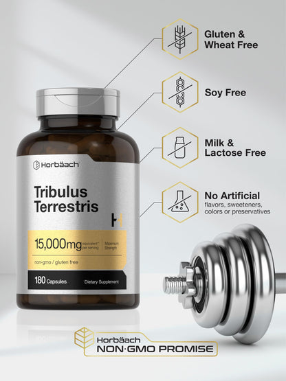 Horbäach Tribulus Terrestris for Men 15000mg | 180 Capsules