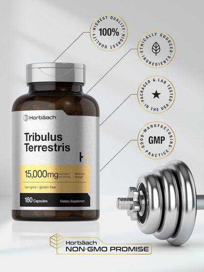 Horbäach Tribulus Terrestris for Men 15000mg | 180 Capsules