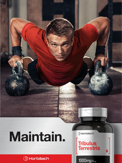 Horbaach Tribulus Terrestris for Men – 1000 mg, 180 Capsules | Non-GMO & Gluten Free