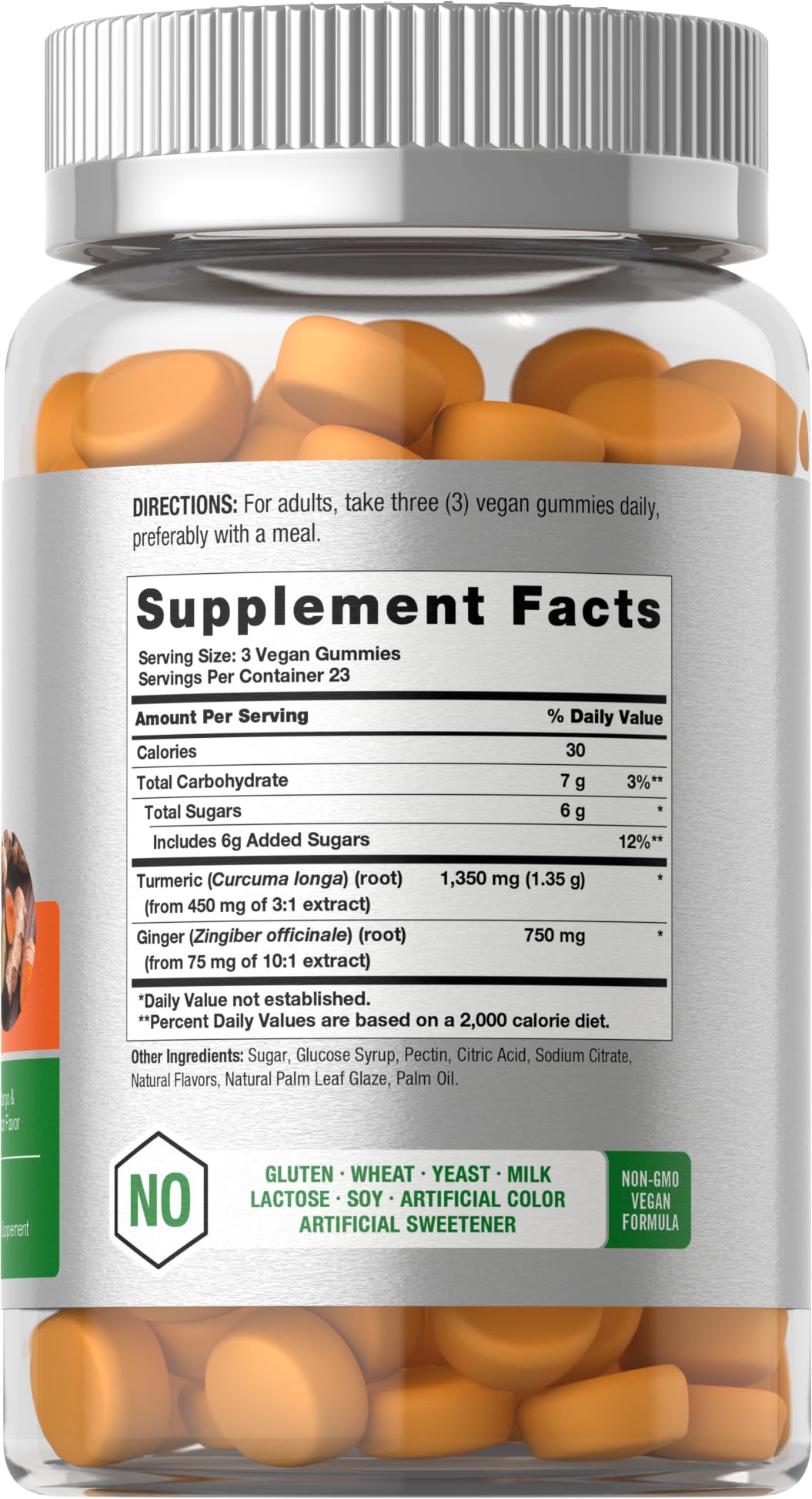 Horbäach Turmeric Gummies | 70 Count | Mango & Peach Flavor | Turmeric Curcumin with Ginger | Vegan Non-GMO & Gluten Free