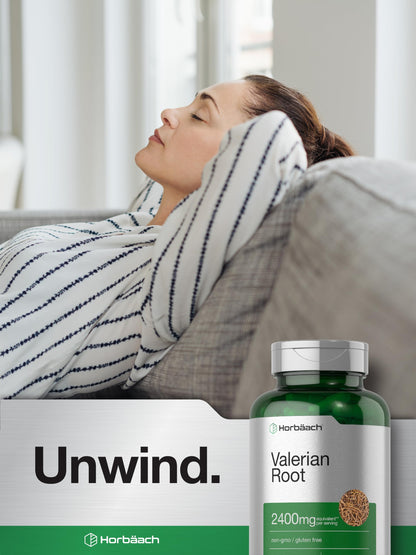 Horbäach Valerian Root Capsules | 2400 mg | 150 Count | Extract Supplement | Non-GMO, Gluten Free
