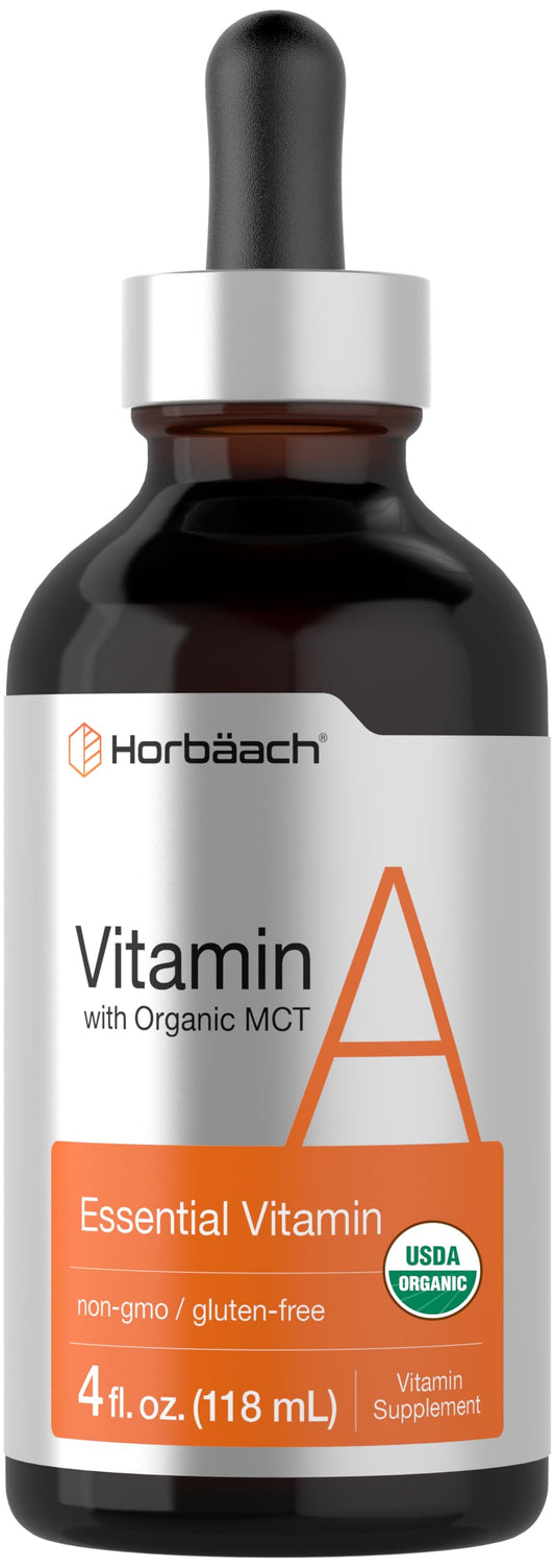 Horbäach Vitamin A Liquid - 4 fl oz | Organic MCT, Non-GMO, Gluten Free BritishVita | Premium UK Vitamins & Wellness Supplements