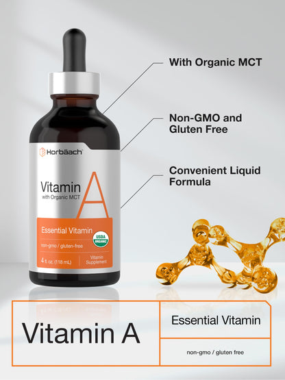 Horbäach Vitamin A Liquid - 4 fl oz | Organic MCT, Non-GMO, Gluten Free