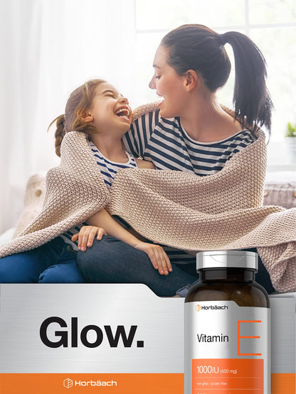 Horbäach Vitamin E 1000 IU Softgels – 200 Count | Non-GMO, Gluten Free