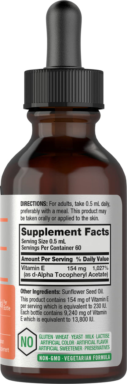 Horbäach Vitamin E Oil 13,800 IU | 1 oz | Vegetarian, Non-GMO, Gluten Free