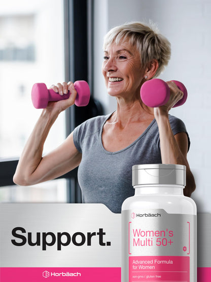 Horbäach Women's Multivitamin 50 Plus | 60 Coated Caplets | Advanced Vitamin Formula | Non-GMO & Gluten Free Supplement