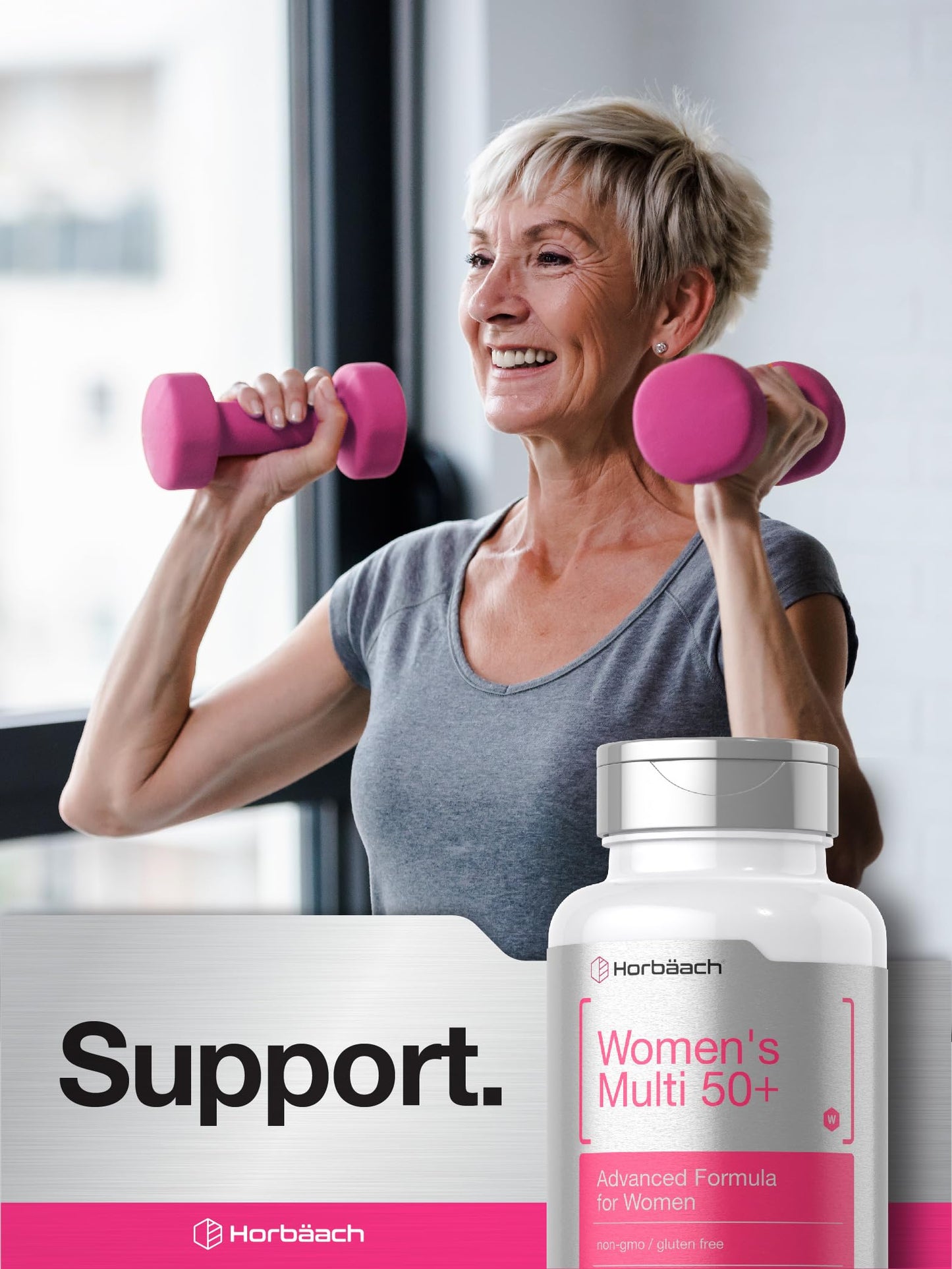 Horbäach Women's Multivitamin 50 Plus | 60 Coated Caplets | Advanced Vitamin Formula | Non-GMO & Gluten Free Supplement