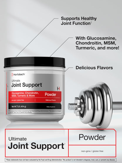 Horbäach Ultimate Joint Support Powder 1 lb – Glucosamine, Chondroitin, MSM & Turmeric | Non-GMO, Gluten Free
