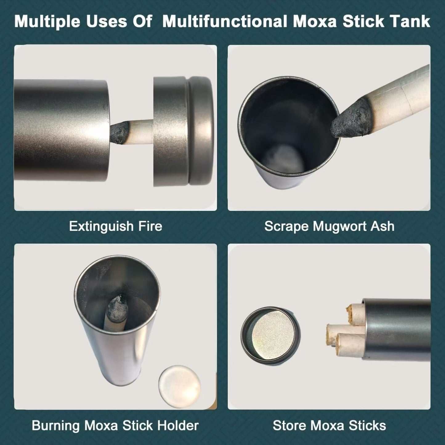 HORLORFE 6 PCS Moxibustion Kit – Smokeless Copper Boxes, Filter Bags & Tank