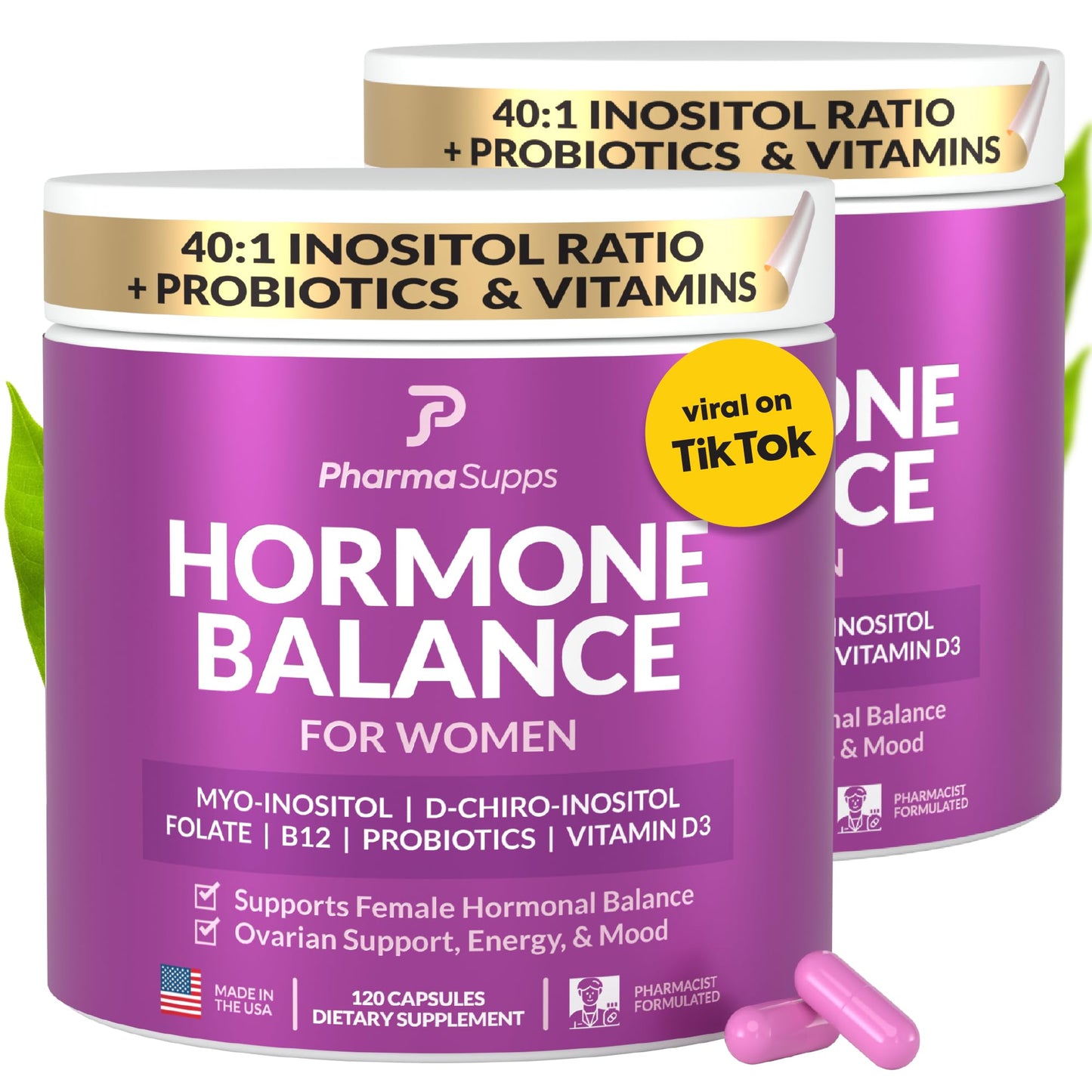Hormone Balance for Women - PCOS & Menstrual Cycle Support | Myo-Inositol 40:1 Ratio