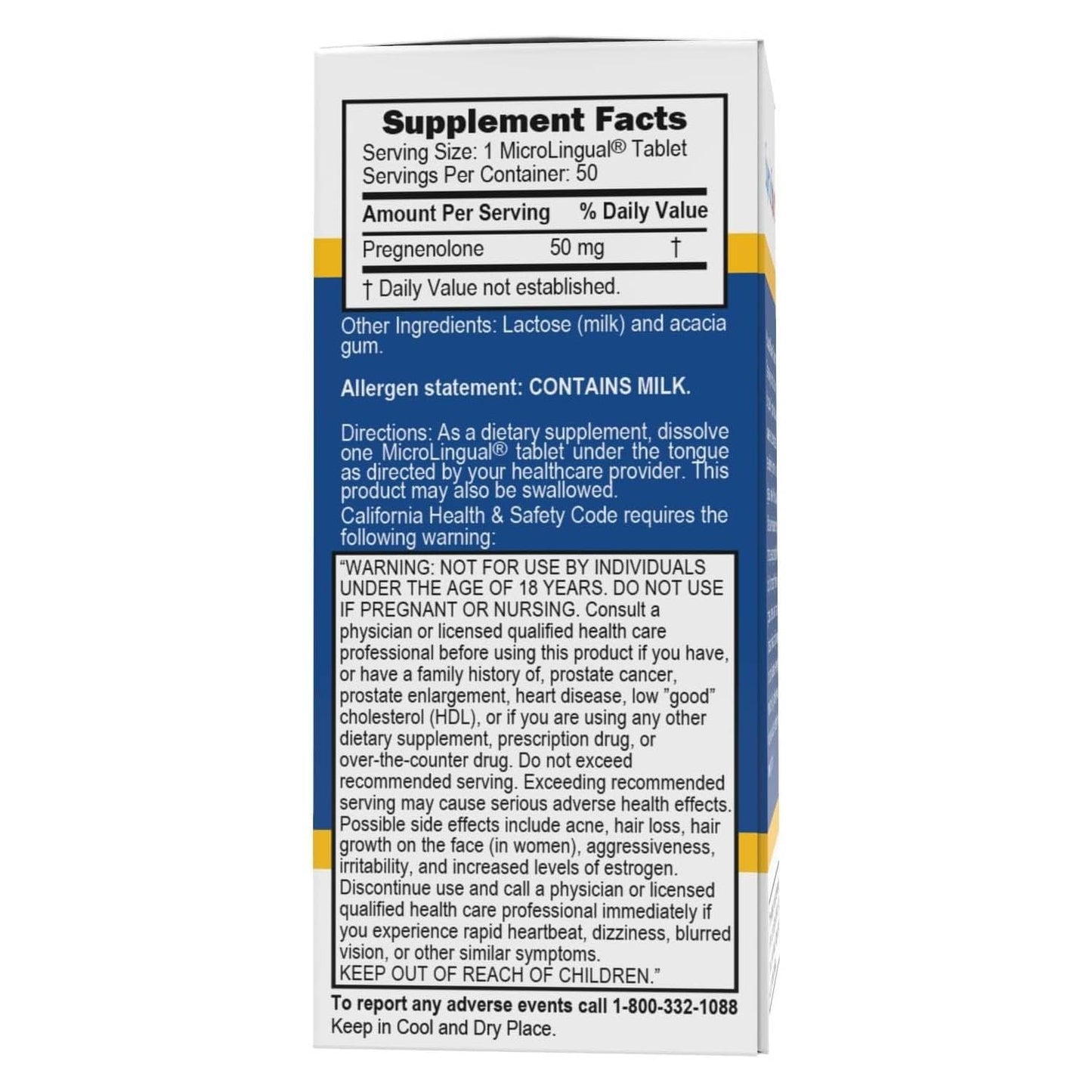 Superior Source Pregnenolone 50 mg – Instant Dissolve Tablets for Brain Health & Hormone Support (Pack of 2)