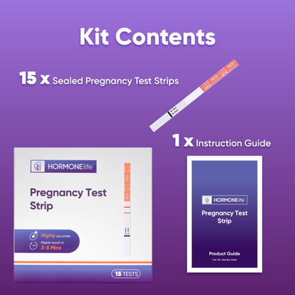 HORMONElife Pregnancy Test Strips – hCG Urine Test (15/30 Count) | 99%+ Accurate, Fast Home Kit