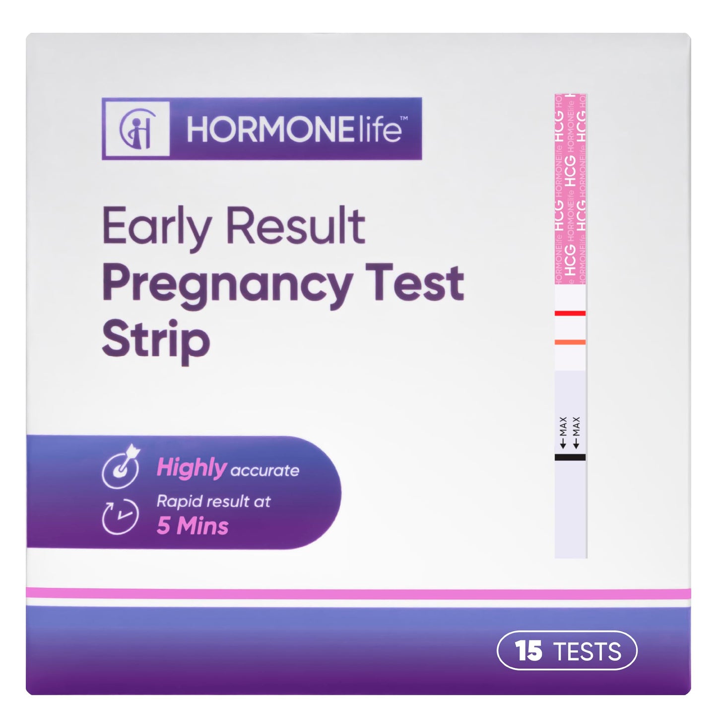 HORMONElife Early Result HCG Pregnancy Test Strips – Detect Pregnancy Early, 6 Days Before Missed Period | 15 Count