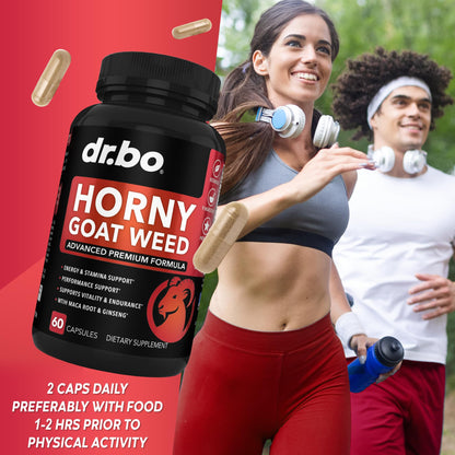 Horny Goat Weed For Men and Women - 1590mg Extra Max Male Enhancement, Stamina, Endurance, Performance - Maca Root, Tribulus, Muira Puama, L Arginine Ginseng Hornygoatweed for Men & Women - 60 Pills