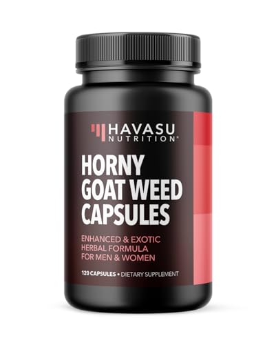 Horny Goat Weed Capsules with Tongkat Ali & Muira Puama - Extra Strength, 120-Count (2-Month Supply)