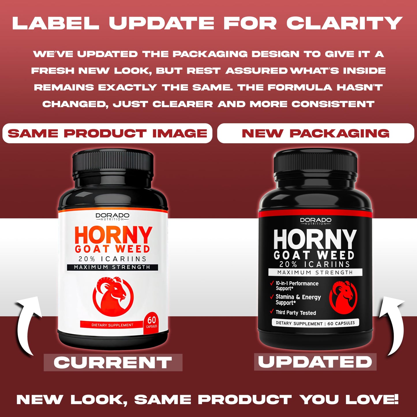 Horny Goat Weed 20% Icariins - For Men & Women | USA Made 60 Count