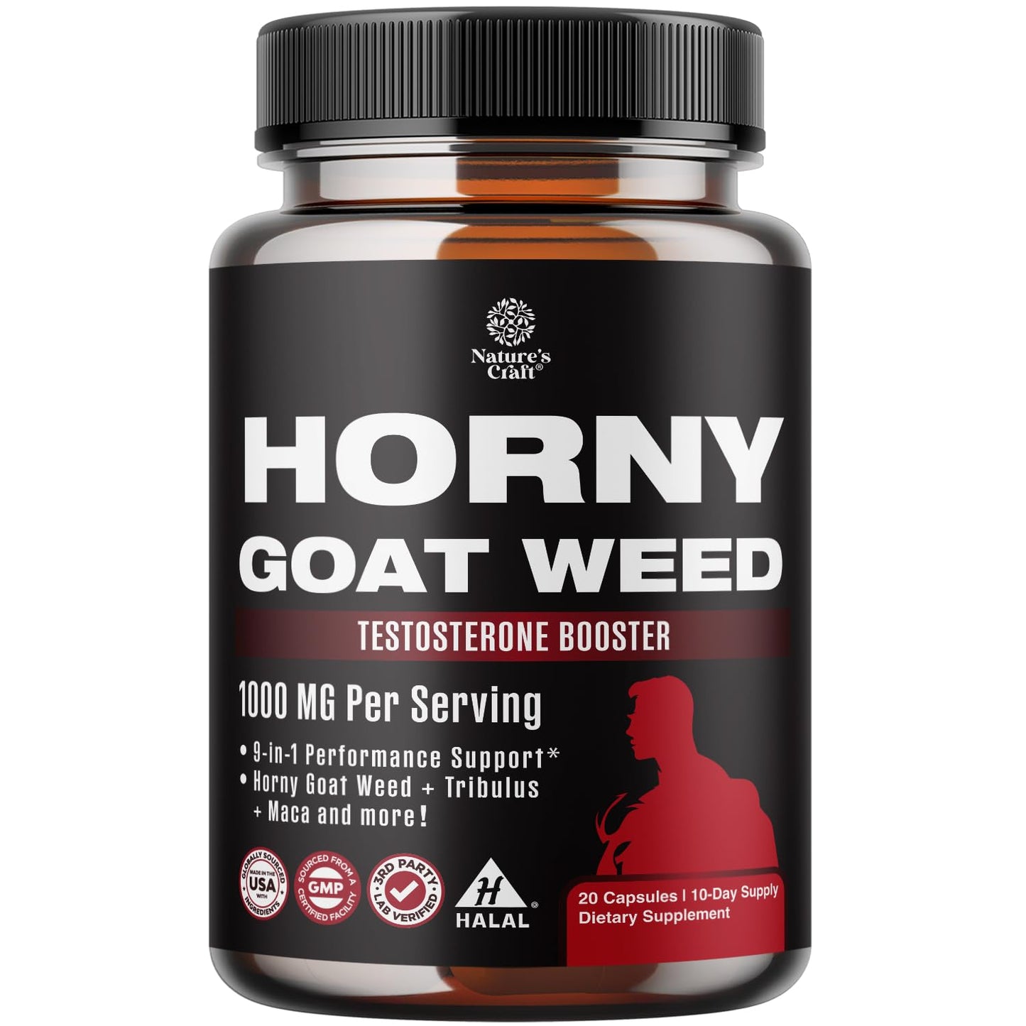 Horny Goat Weed for Male Enhancement - Extra Strength 1000mg | Stamina & Energy