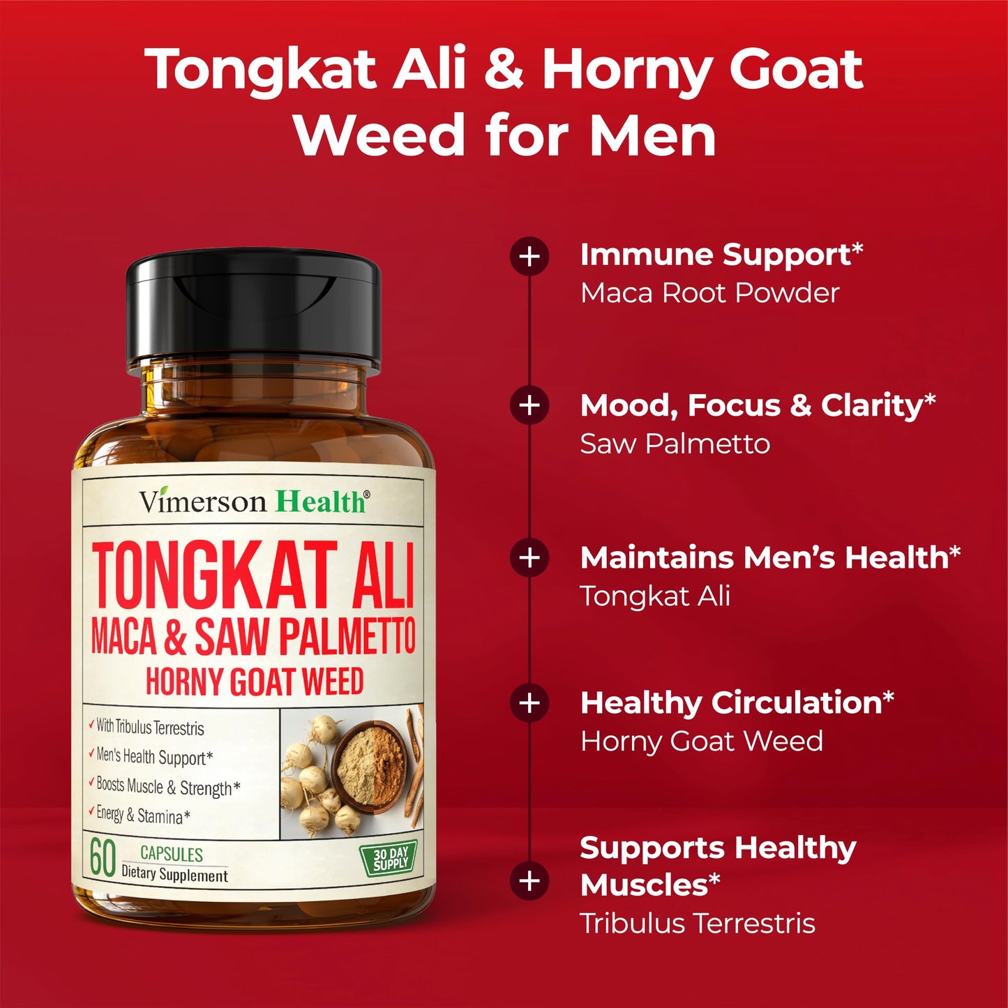 HornyGoatWeed for Men – 1000mg per Serving | Male Enhancement with Maca & Tongkat Ali