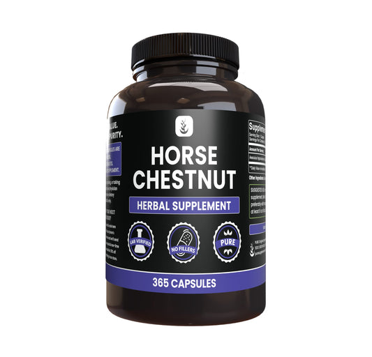 PURE ORIGINAL INGREDIENTS Horse Chestnut (365 Capsule), No Magnesium Or Rice Fillers, Always Pure, Lab Verified BritishVita | Premium UK Vitamins & Wellness Supplements
