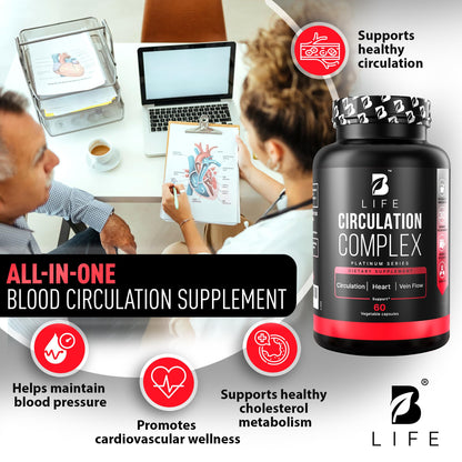 Circulation Support for Vein & Artery Health | Vascular Support with L-Arginine, Horse Chestnut & Butcher’s Broom | 60 Capsules