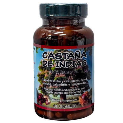 Horse Chestnut Supplement – Circulation & Vascular Health Support – with Witch Hazel, Ginkgo Biloba & Garlic – 60 Capsules