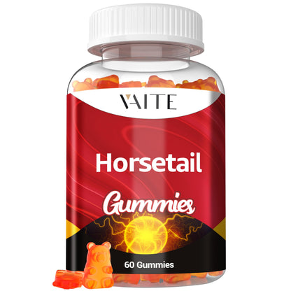 Horsetail Hair Growth Gummies – Silica & Antioxidant Support for Stronger Hair, Skin & Nails | Non-GMO, Gluten-Free | Cola de Caballo Hierba – 60 Vegan Chewables
