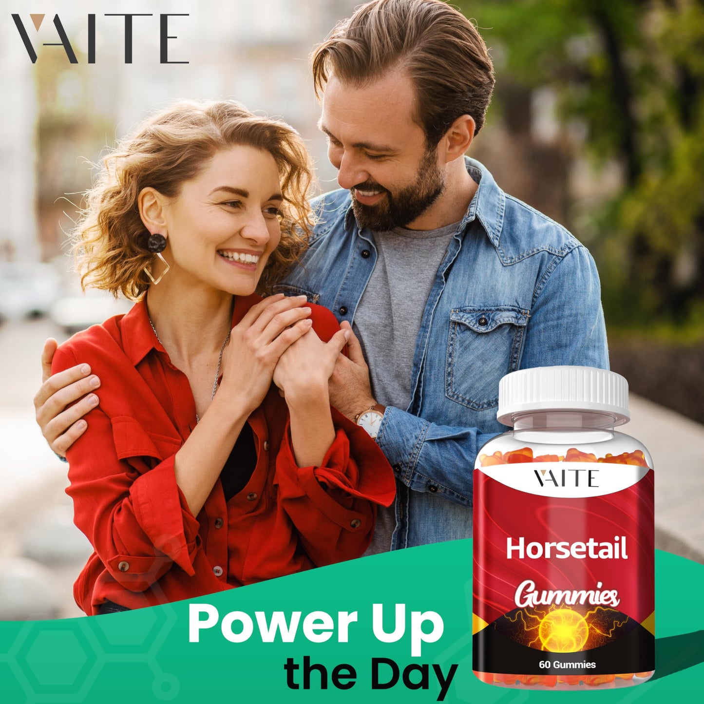 Horsetail Hair Growth Gummies – Silica & Antioxidant Support for Stronger Hair, Skin & Nails | Non-GMO, Gluten-Free | Cola de Caballo Hierba – 60 Vegan Chewables