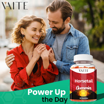 Horsetail Hair Growth Gummies – Silica & Antioxidant Support for Stronger Hair, Skin & Nails | Non-GMO, Gluten-Free | Cola de Caballo Hierba – 60 Vegan Chewables