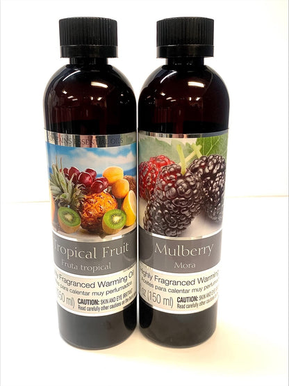 Hosley 2-Pack Fragrance Warming Oils 5oz Mulberry & Tropical Fruit