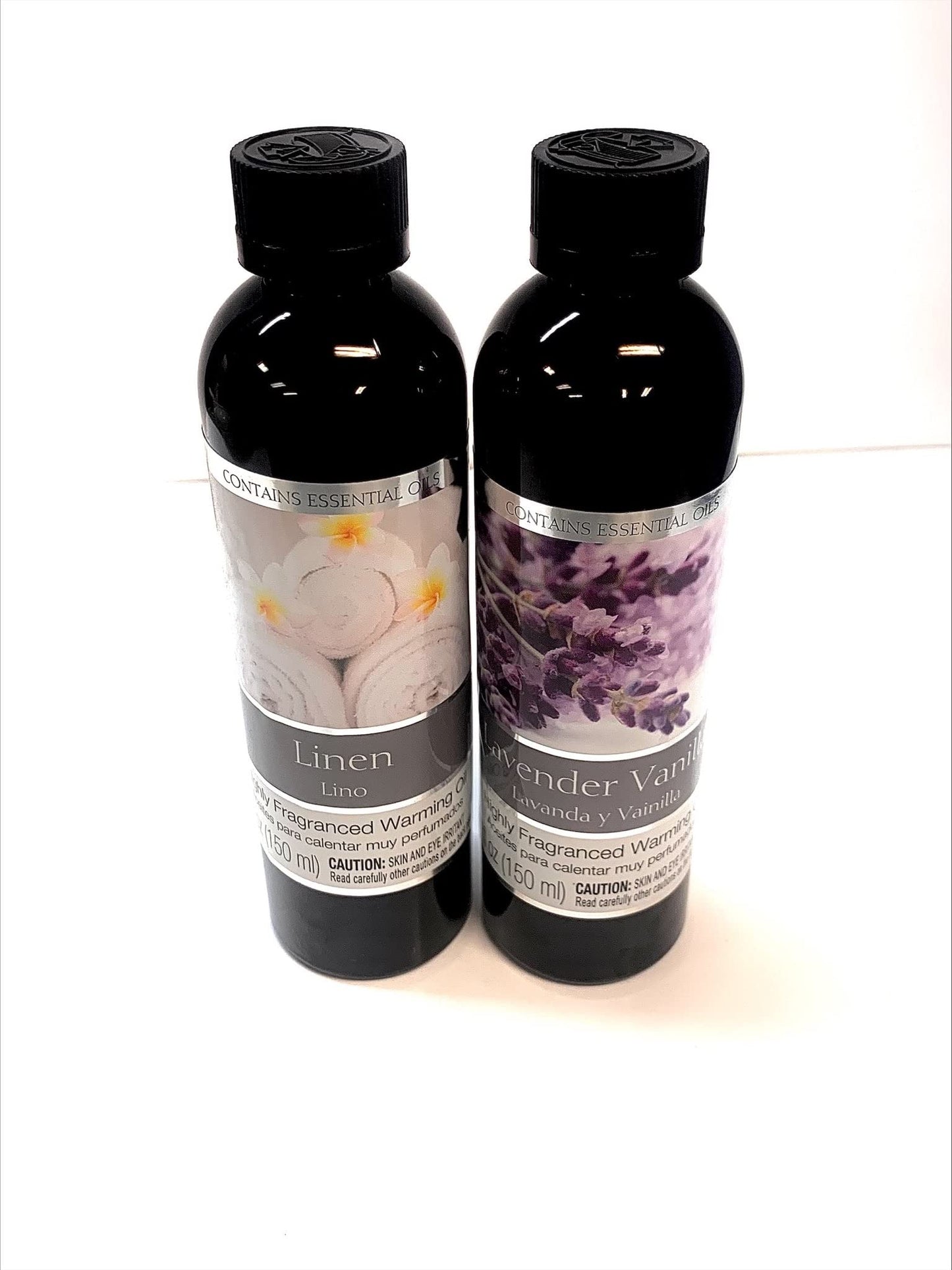 Hosley Set of 2 Fragrance Warming Oils 5oz Each - Lavender Vanilla & Linen