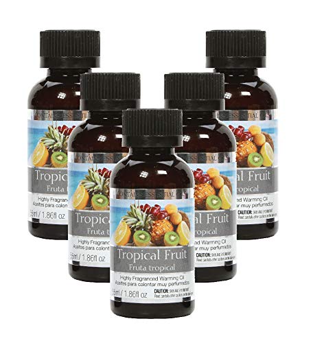 Hosley Tropical Fruit Warming Oils – 5x55 ml Highly Scented Fragrance for Home & Spa