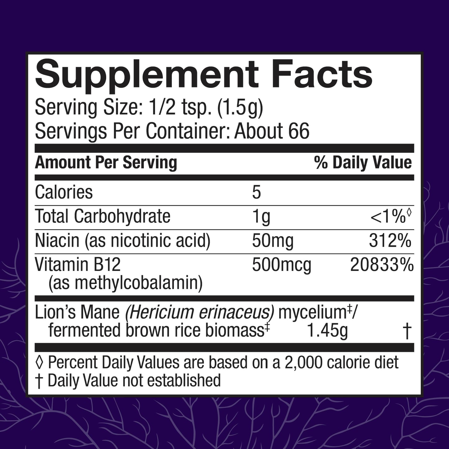 Host Defense BrainPower Stack Powder - Brain Support Supplement with Lion's Mane, Niacin (B3) & Vitamin B12 | 100g (66 Servings)