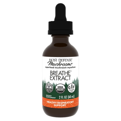Host Defense Breathe Extract - Immune & Respiratory Support Mushroom Liquid (2 oz, 60 Servings)