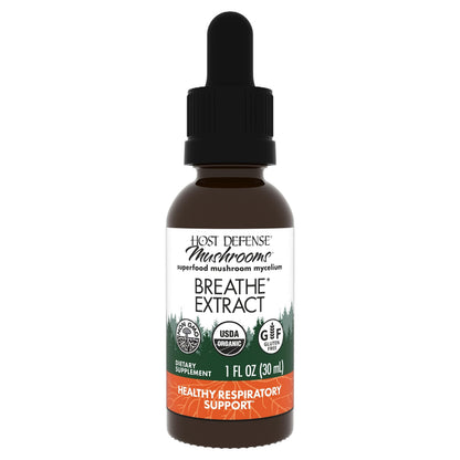 Host Defense Breathe Extract – Immune & Respiratory Mushroom Liquid, 1 fl oz