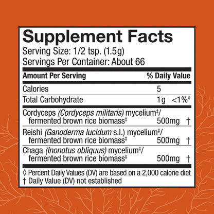 Host Defense Breathe Powder – Immune & Respiratory Mushroom Supplement (3.5 oz, 66 Servings)