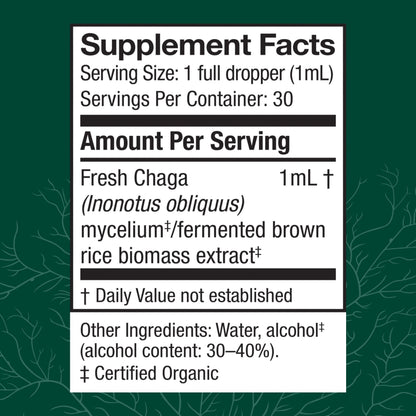 Host Defense Chaga Extract - Immune Support & Antioxidant Boost | 1 fl oz