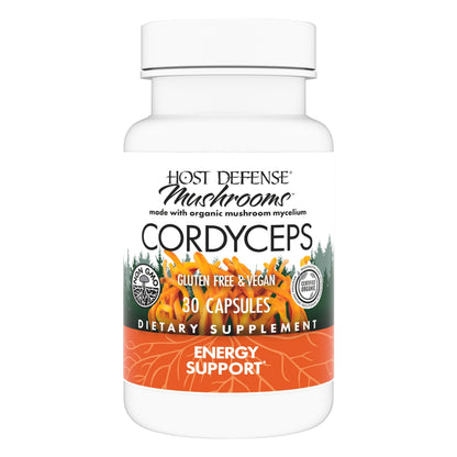 Host Defense Cordyceps Capsules – Immune & Energy Support (30 Capsules)