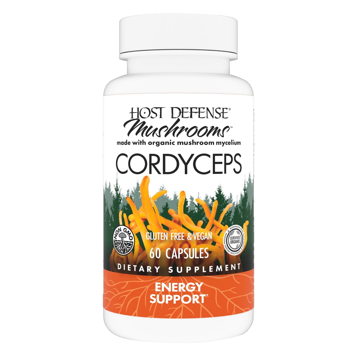 Host Defense Cordyceps Capsules – Immune & Energy Support (60 Caps)
